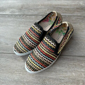 Hispanitas Woven Leatherette Wedge Loafer Made in Spain